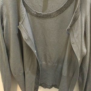 Vintage short sleeve sweater with matching cardigan.